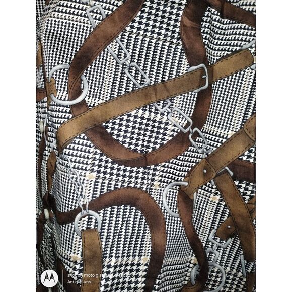 LAUREN Ralph Lauren EQUESTRIAN HOUNDSTOOTH CHAIN PRINT BUTTON DOWN SHIRT XL - Picture 2 of 4